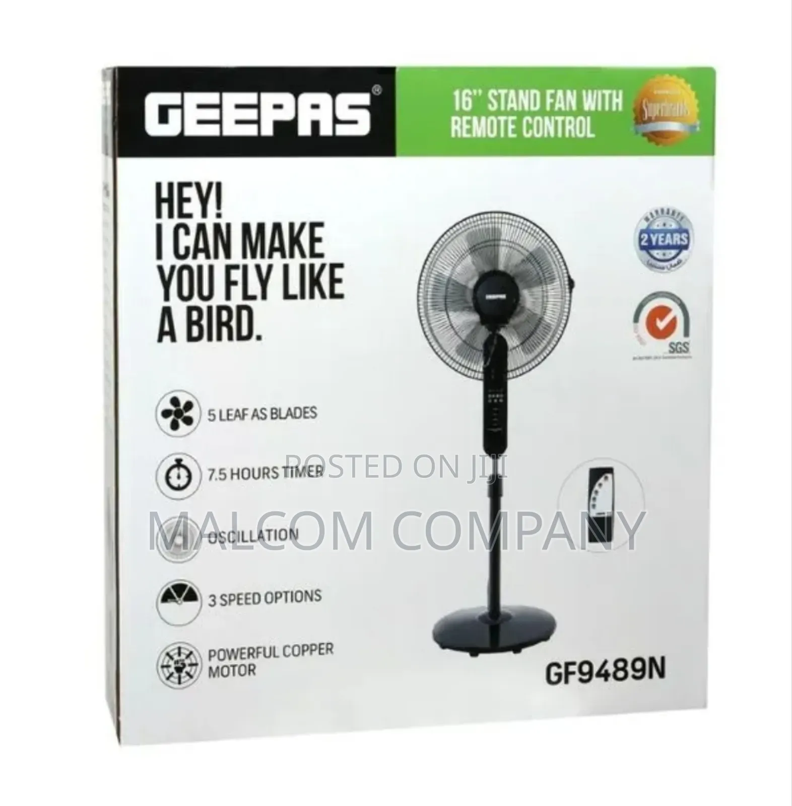 Geepas Stand Fan 16 Inches With Remote Control.