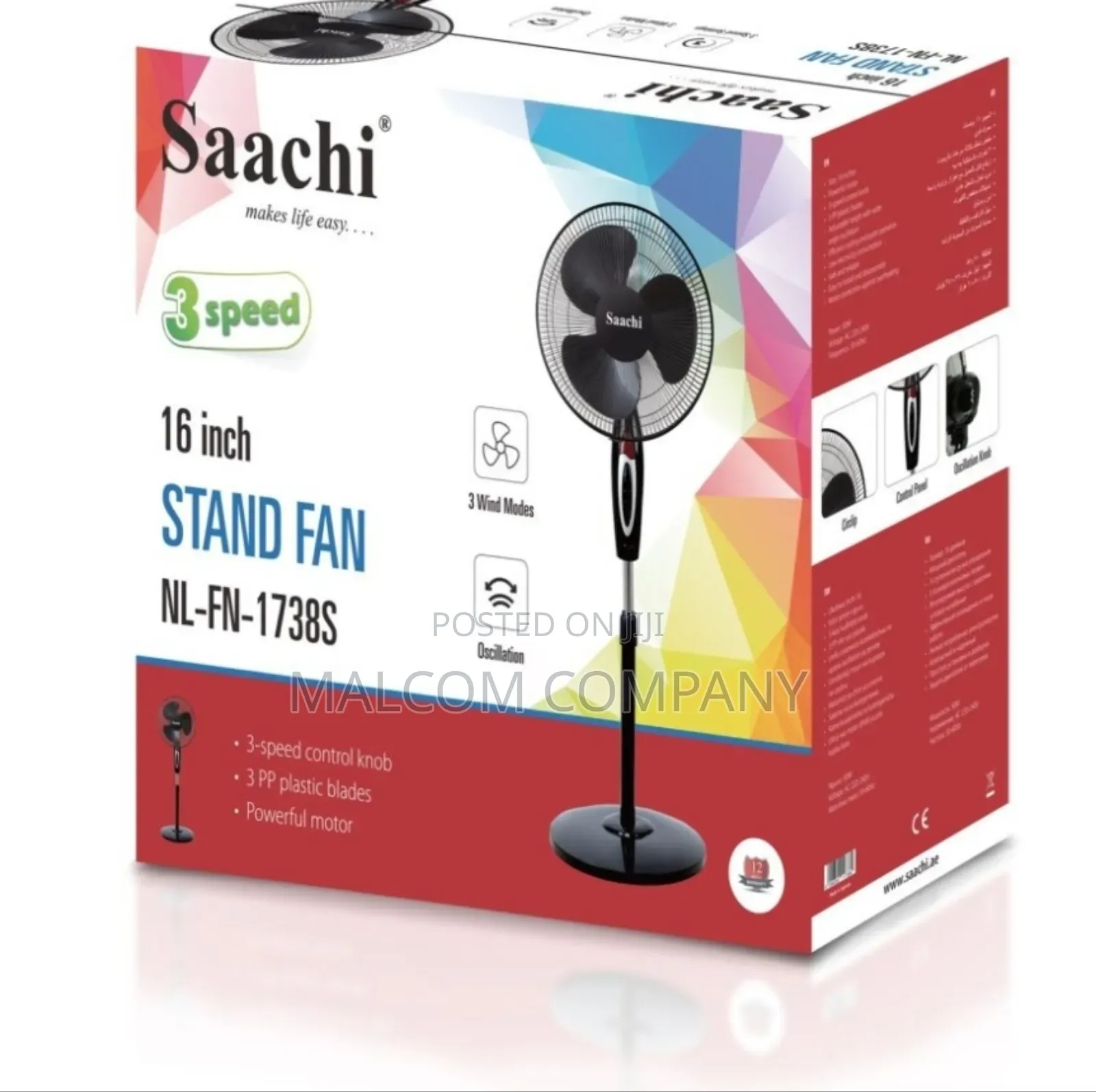 Saachi Stand Fan 16inches. Two Fan in a Box