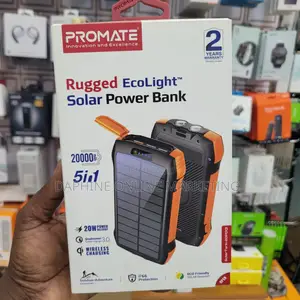 Promate (5 in 1) 20000mah Solar Power Bank