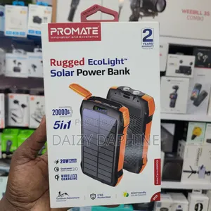 Promate (5 in 1) 20000mah Solar Power Bank