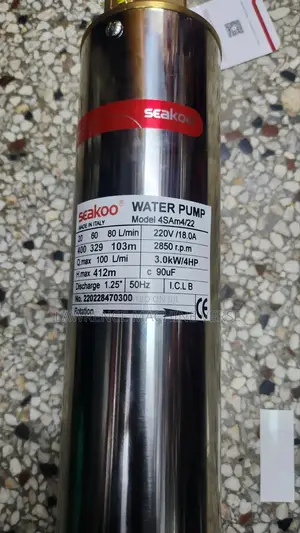 Water Pump 412m Head 1000m Maximum