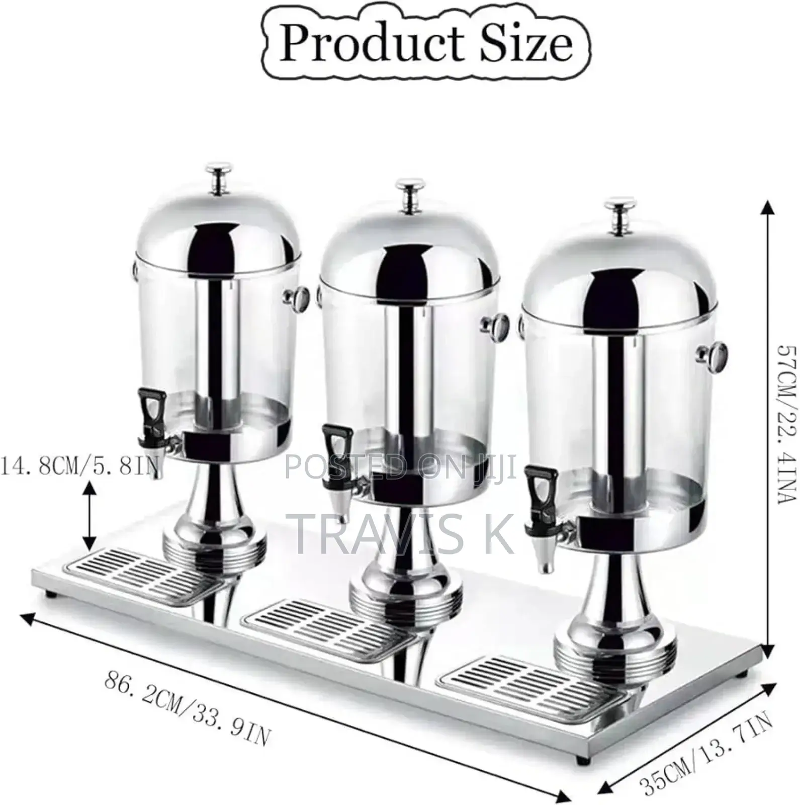 24 Litres, Triple Water Jug Juice Dispenser
