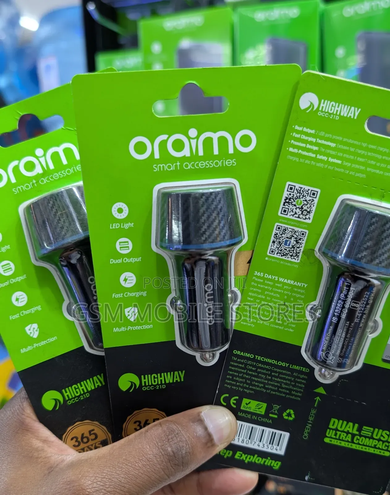 Oraimo Highway 10.5W Dual Ports Car Charger Adapter