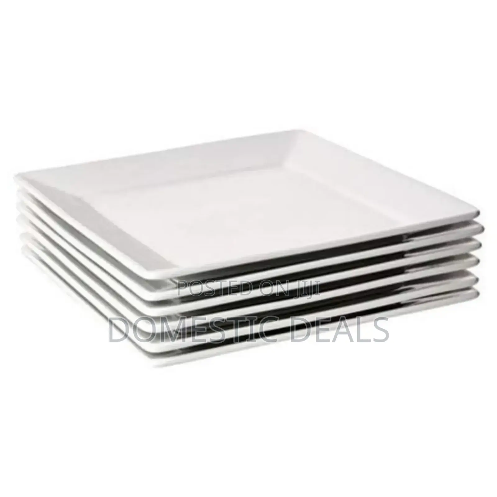 6pcs Of Square Checked  Plates