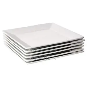6pcs Of Square Checked  Plates