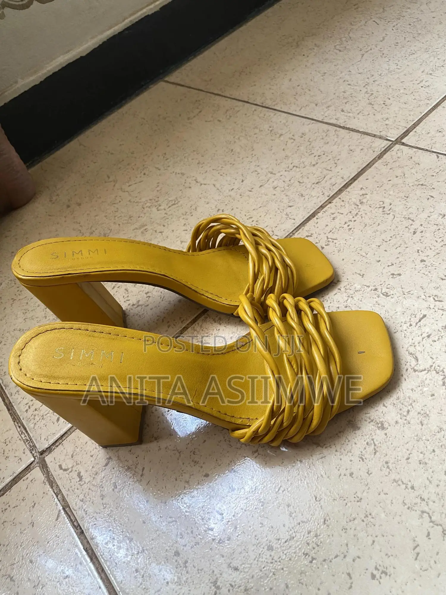 Yellow Block Heels