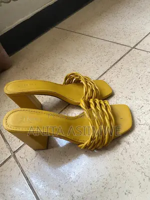 Yellow Block Heels