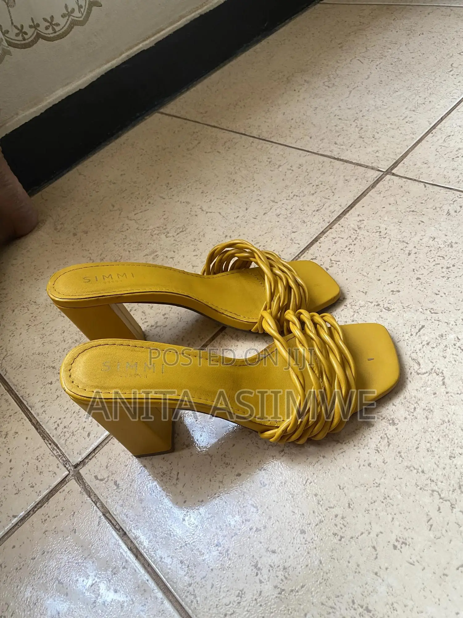 Yellow Block Heels