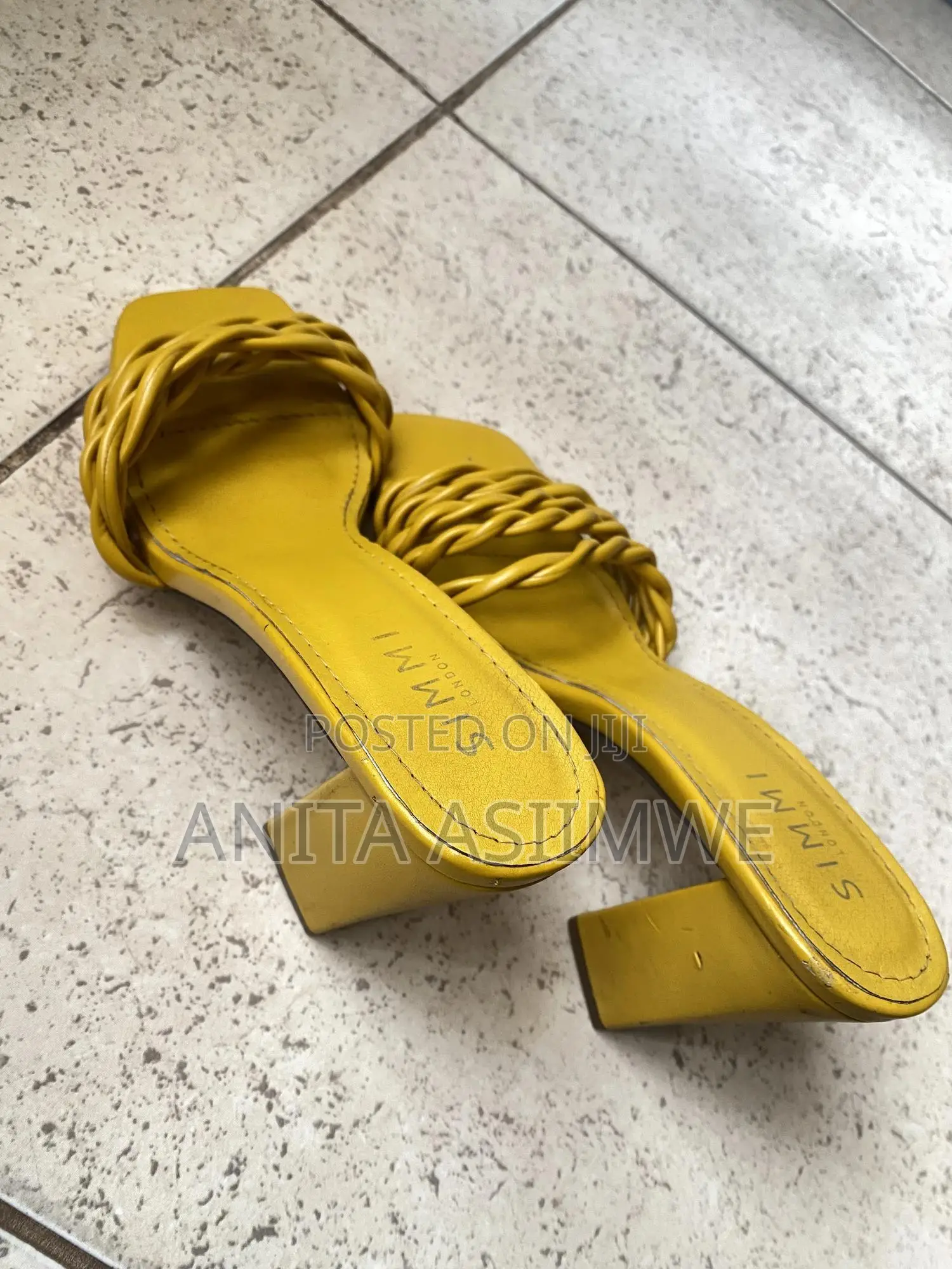 Yellow Block Heels