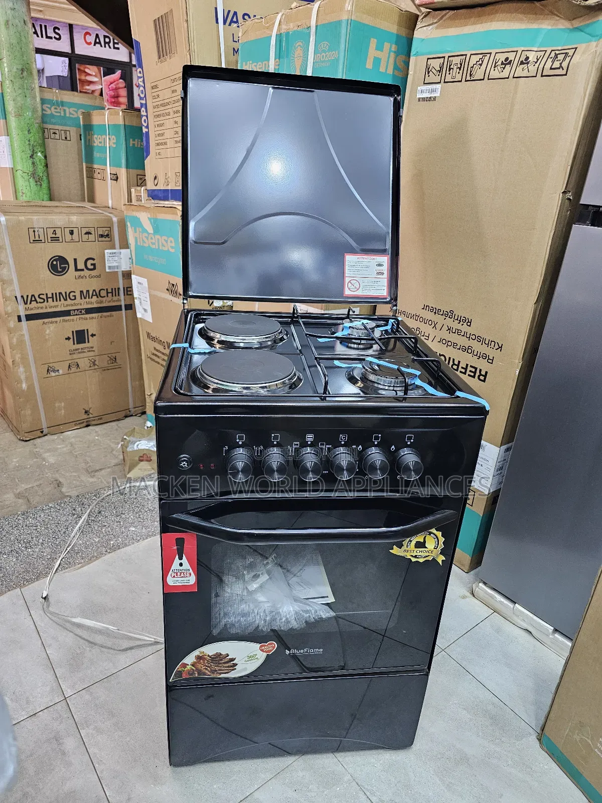 Blueflame Cooker 2 Gas Burners and 2 Electric Plates 50by50
