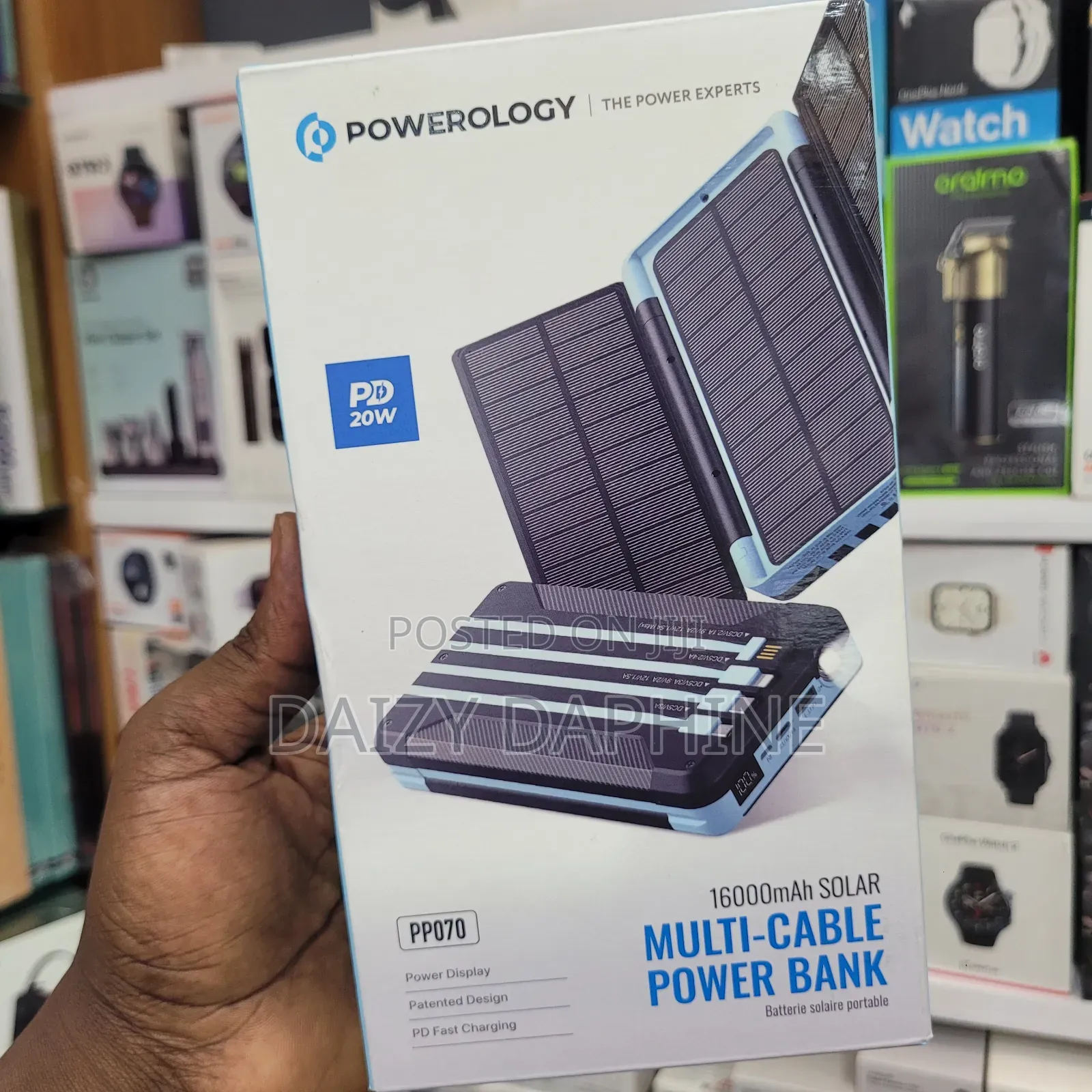 16000mah Solar Powerology Multi-Cable Power Bank 20W