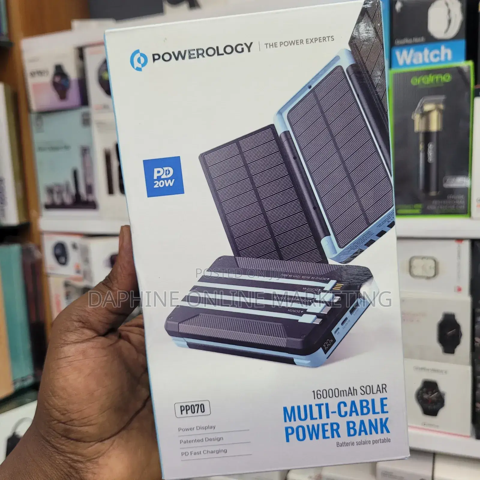 16000mah Solar Powerology Multi-Cable Power Bank 20W