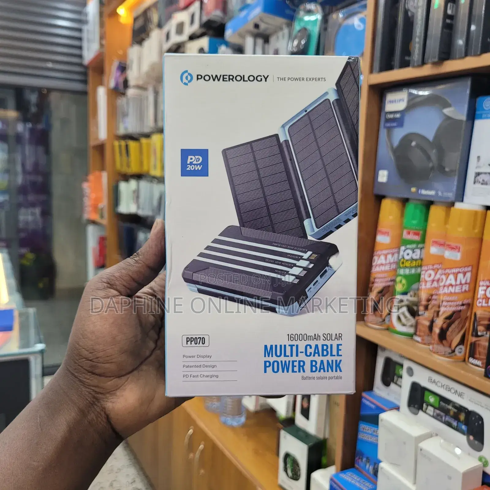 16000mah Solar Powerology Multi-Cable Power Bank 20W
