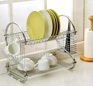 2 Tier Stainless Steel Dish Rack