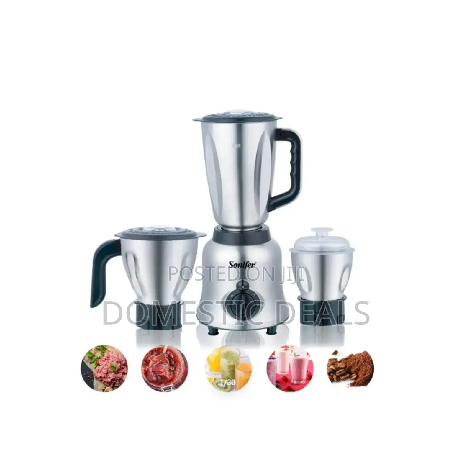 Sonifer Stainless Steel Electric Blender 3in1