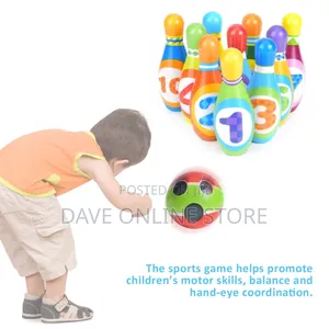 Kids Bowling Set, 10 Pins 2 Balls Bowling Pins and Balls,