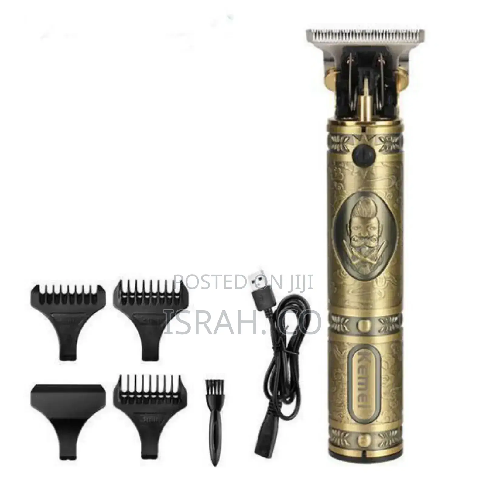 Kemei USB Electric Hair Clippers Cordless Trimmers- Gold