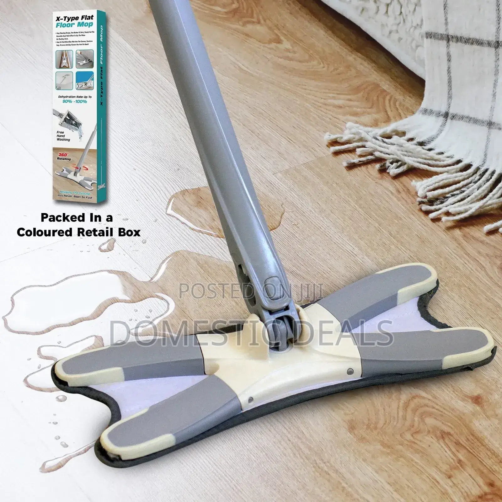 Spin Lazy Floor Mop X Type Automatic Flat Squeeze Mop