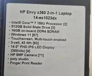 New Laptop HP Envy X360 16GB Intel Core Ultra 7 SSD 512GB