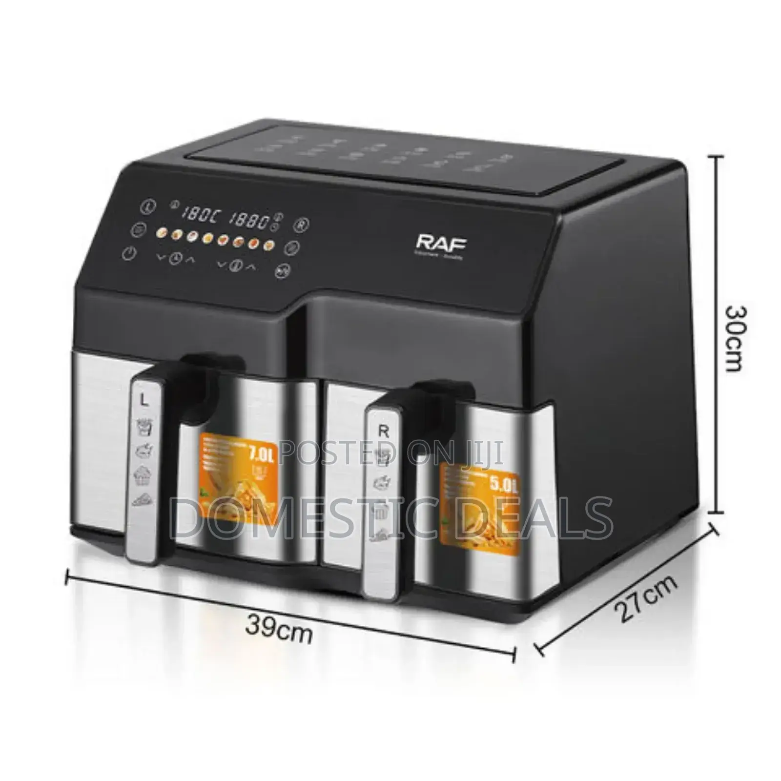 RAF 12L Digital Air Fryer Cooker Dual Basket