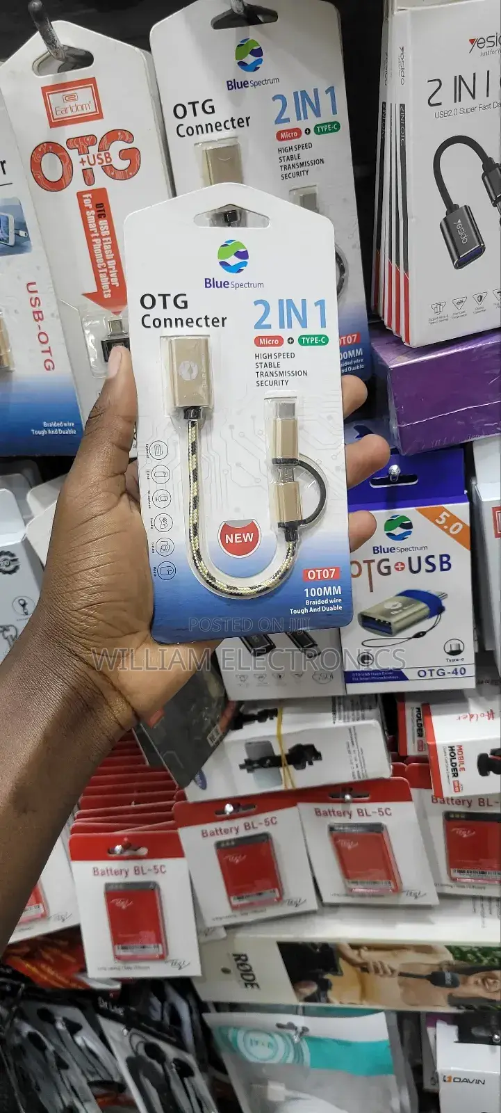 100MM OT07 OTG Connector/2in1 Blue Spectrum Connector
