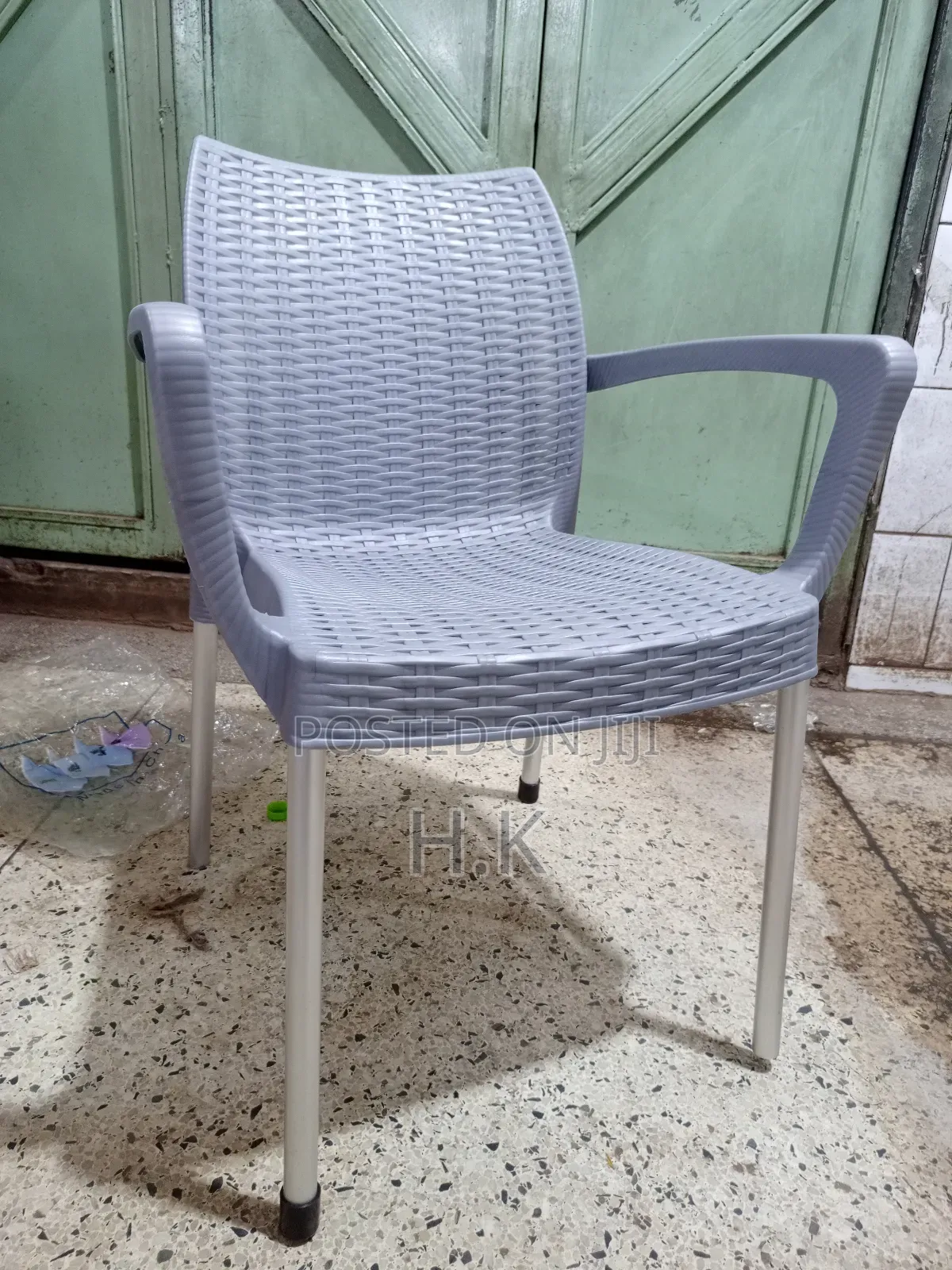 Plastic Chair With A Woven Pattern