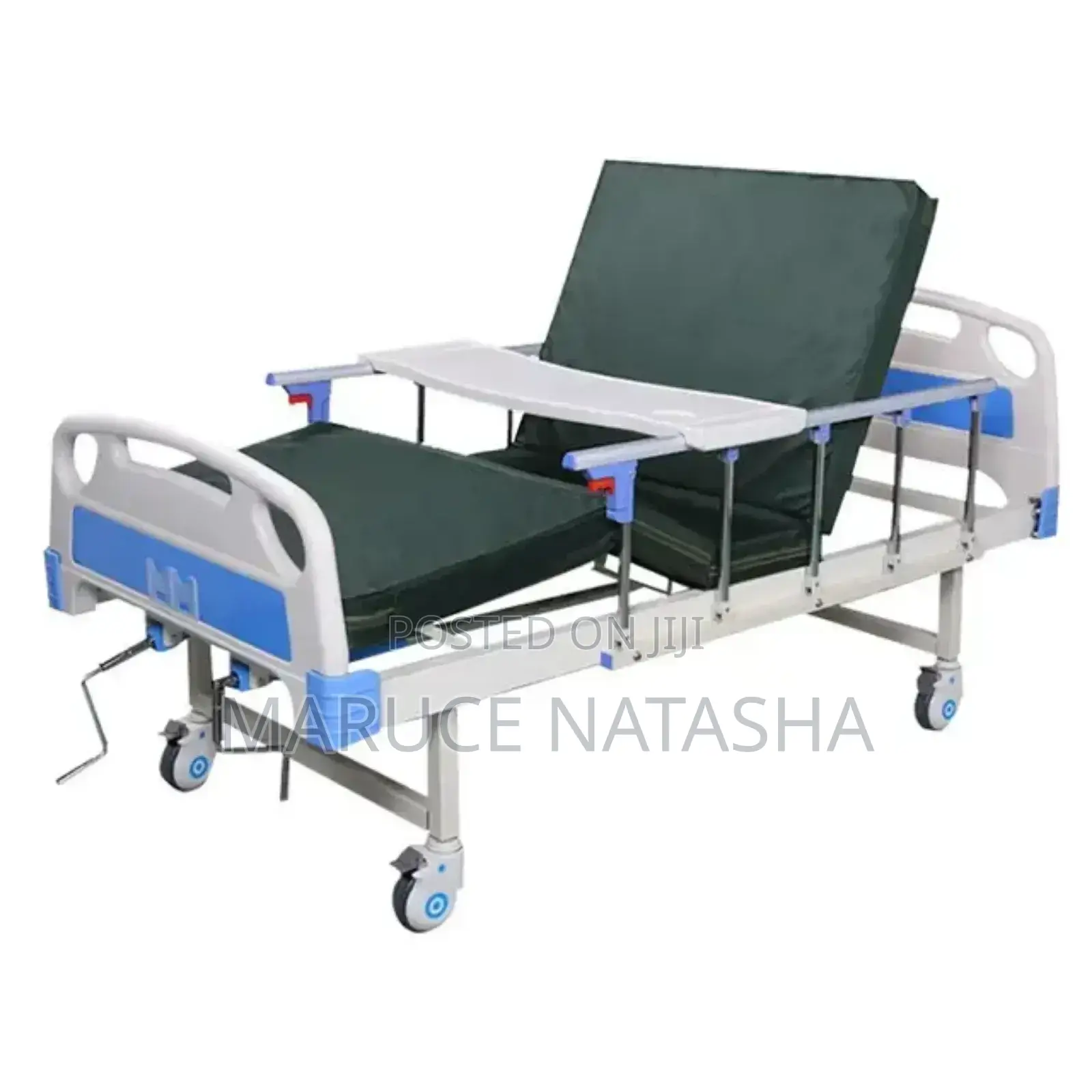 Manual Double Crank Patient's Bed With a Mattress
