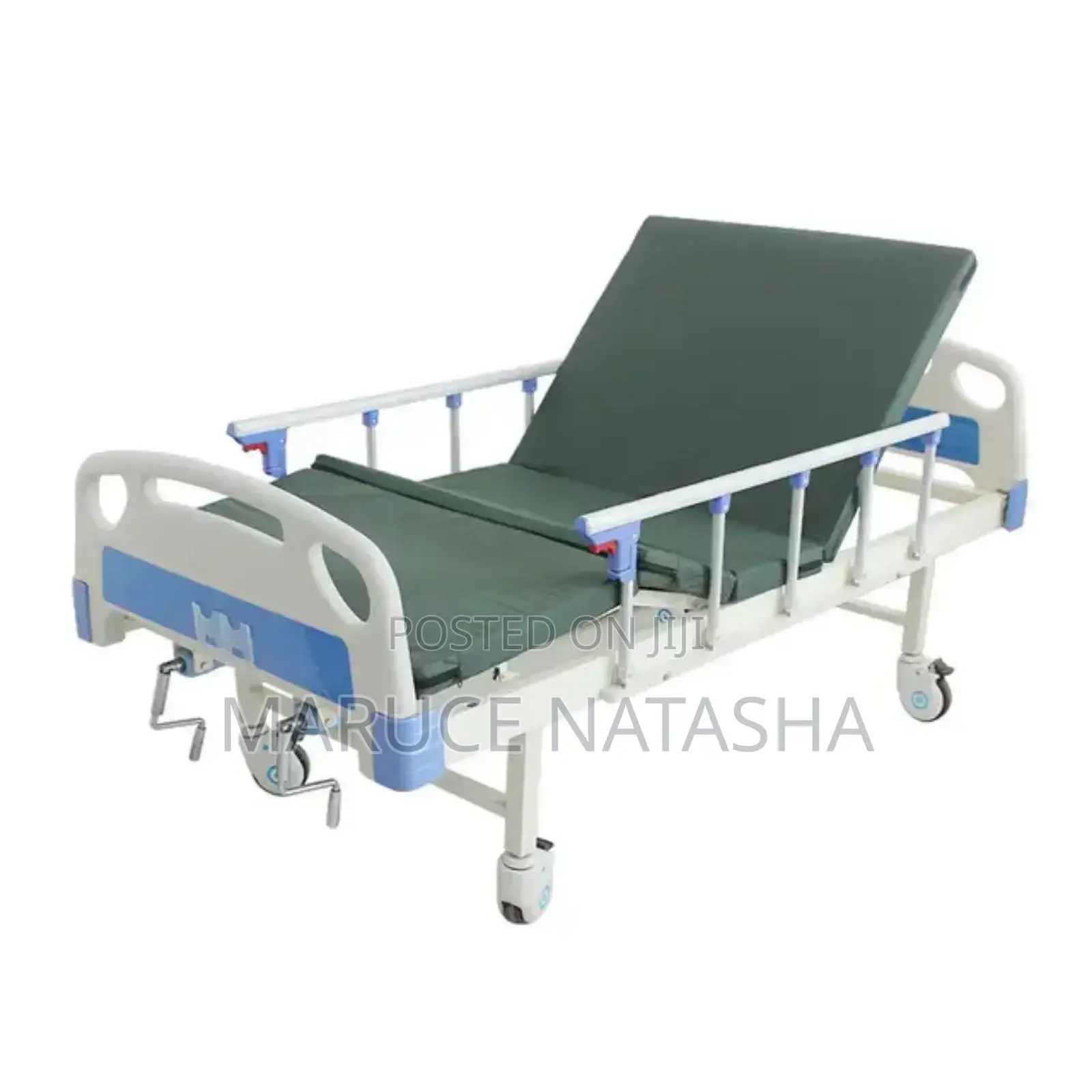 Manual Double Crank Patient's Bed With a Mattress