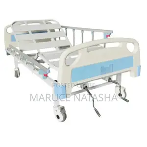 Manual Double Crank Patient's Bed With a Mattress