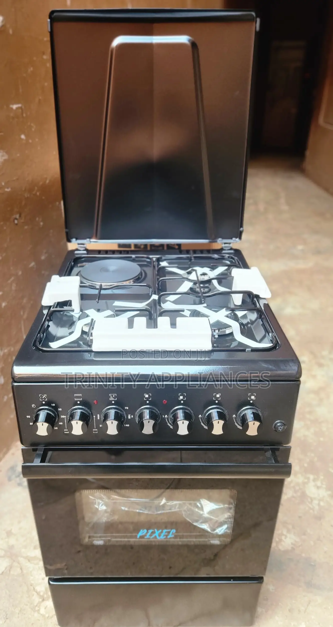 Pixel 50x60cm Cooker Electric Oven 3 Gas Burners 1 Hotplate