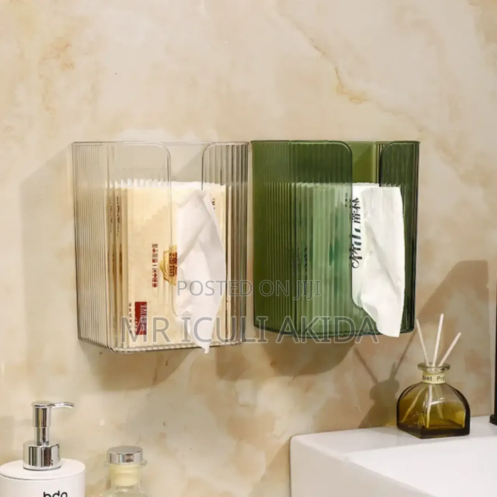 Acrylic Self Adhesive Toilet Paper Roll Napkin Holder