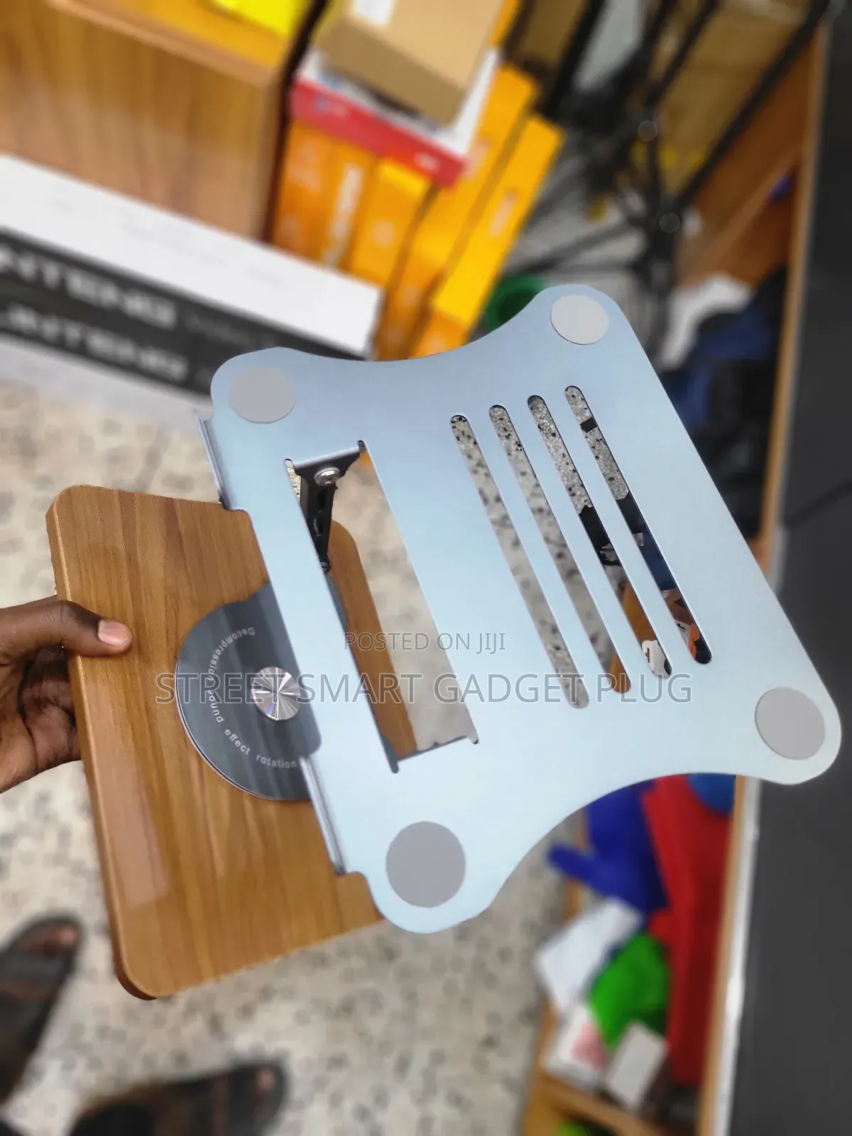 Laptop Stand Wood Curved Base