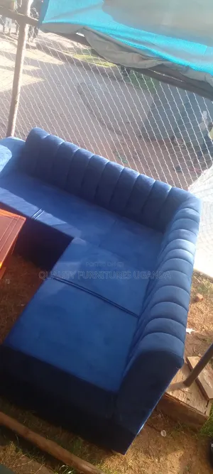 Blue L Couch
