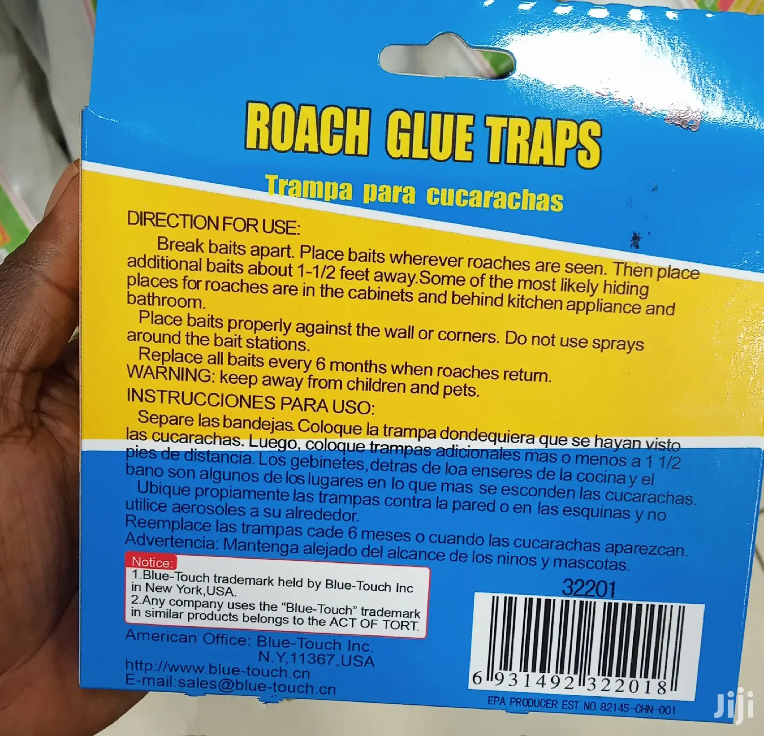 USA Blue Touch Cockroch Glue Traps