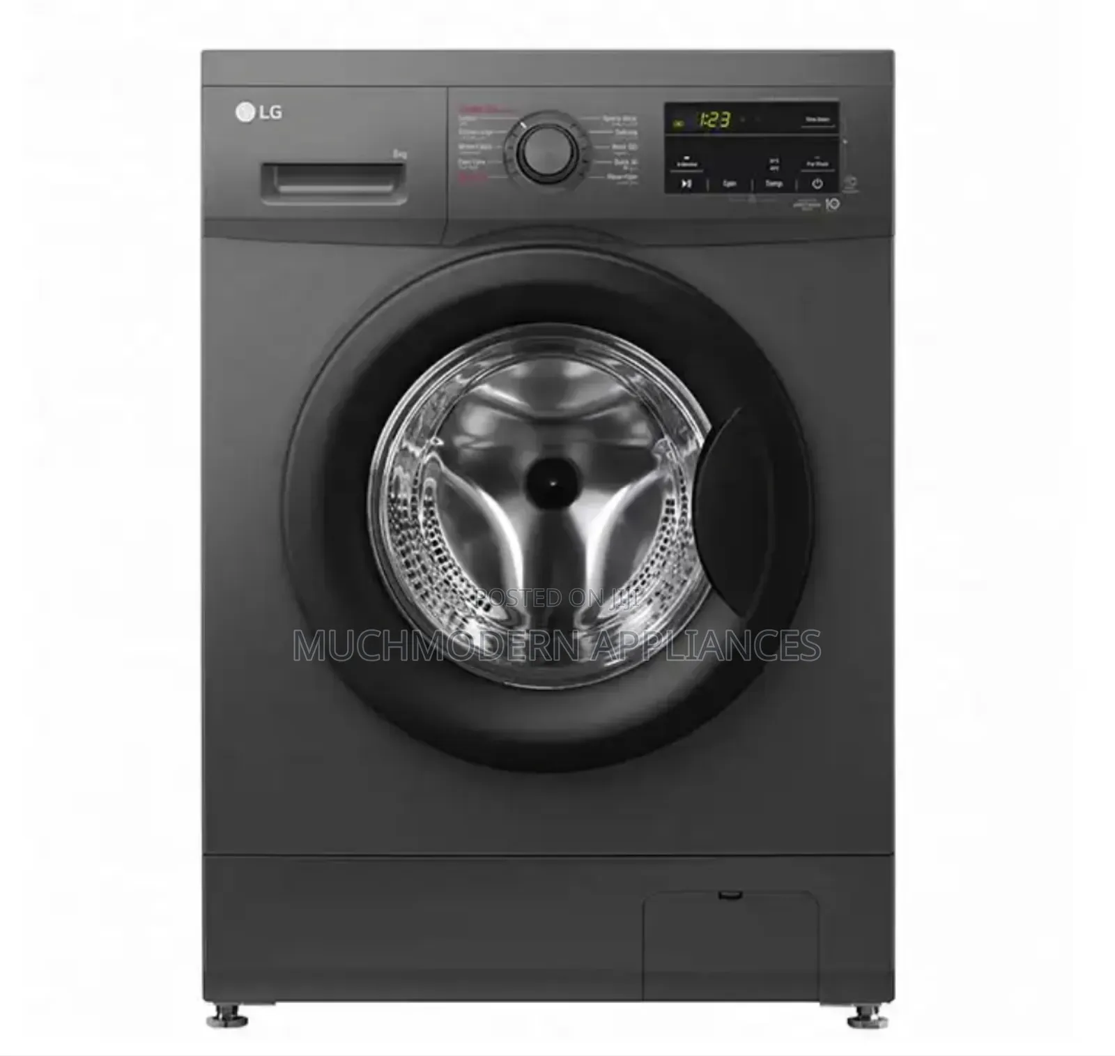 LG F4J3TYG6J 8kg Front Load Washing Machine, Black