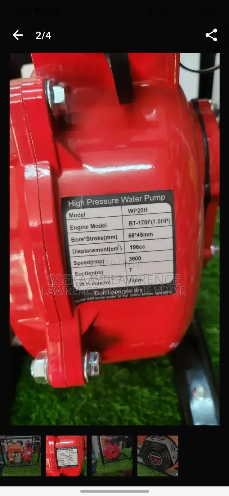 High Pressure Pump 40m Head