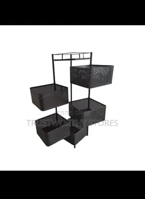 360° Rotating Trolley Storage Rack - 5 Tiers