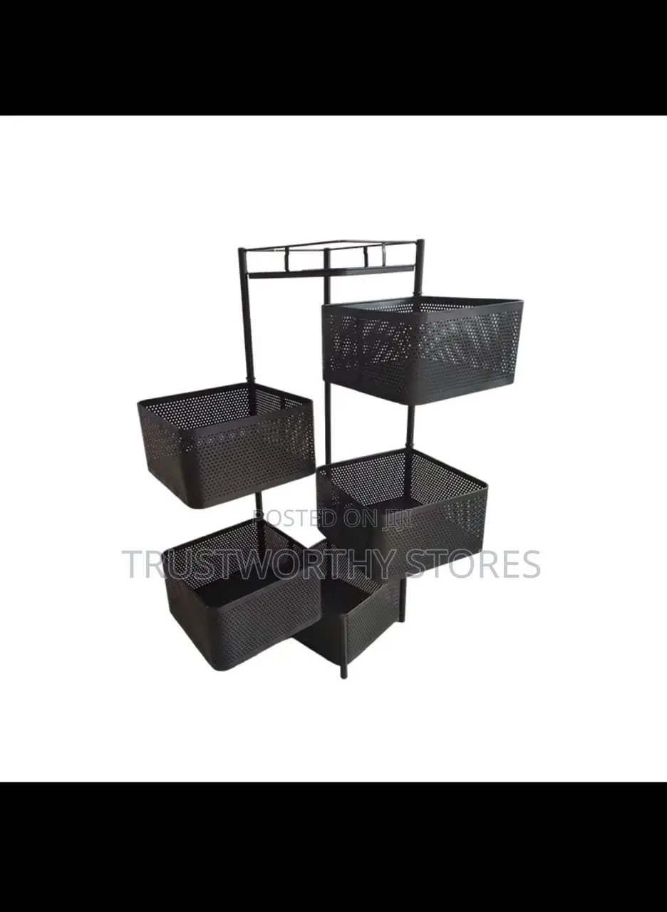 360° Rotating Trolley Storage Rack - 5 Tiers