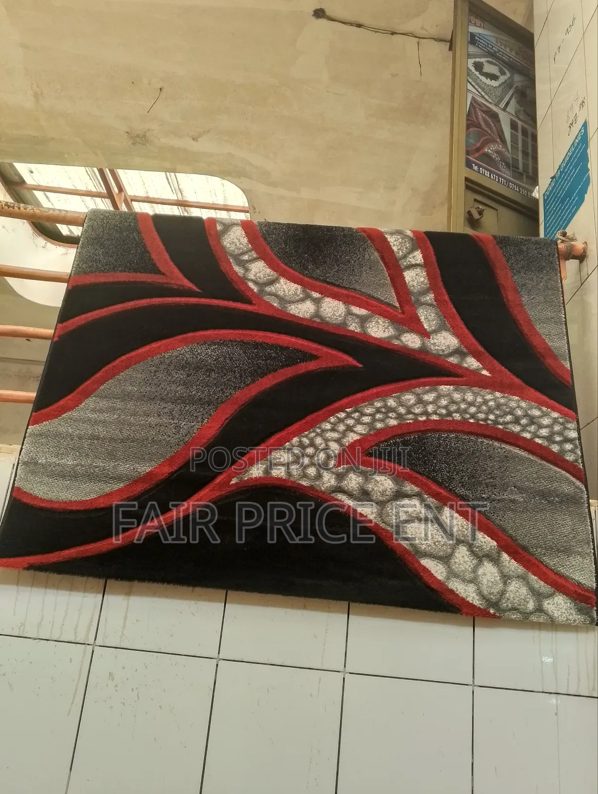Modern Original Wool Carpet. Medium. 1.5x2metres.( Red)