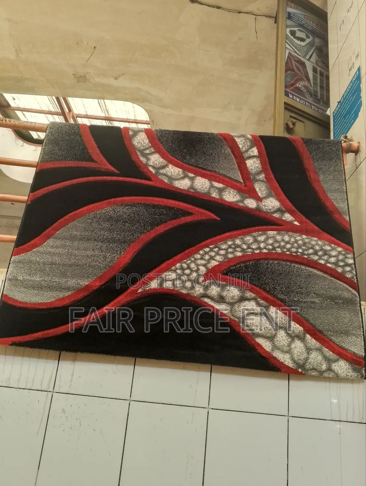 Modern Original Wool Carpet. Medium. 1.5x2metres.( Red)