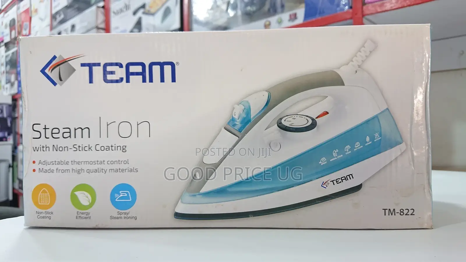 TEAM Steam Iron With Non-Stick Coating