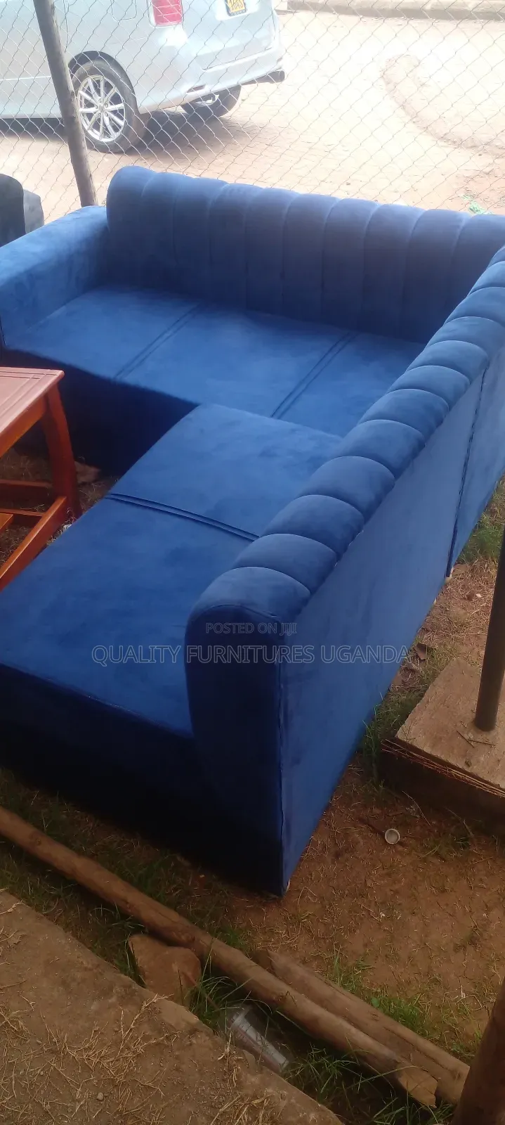 Blue L Sofa Couch