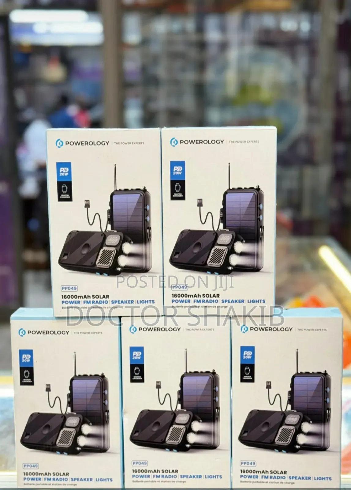 Unique Powerology 16000mah Solar Power/Fm Radio