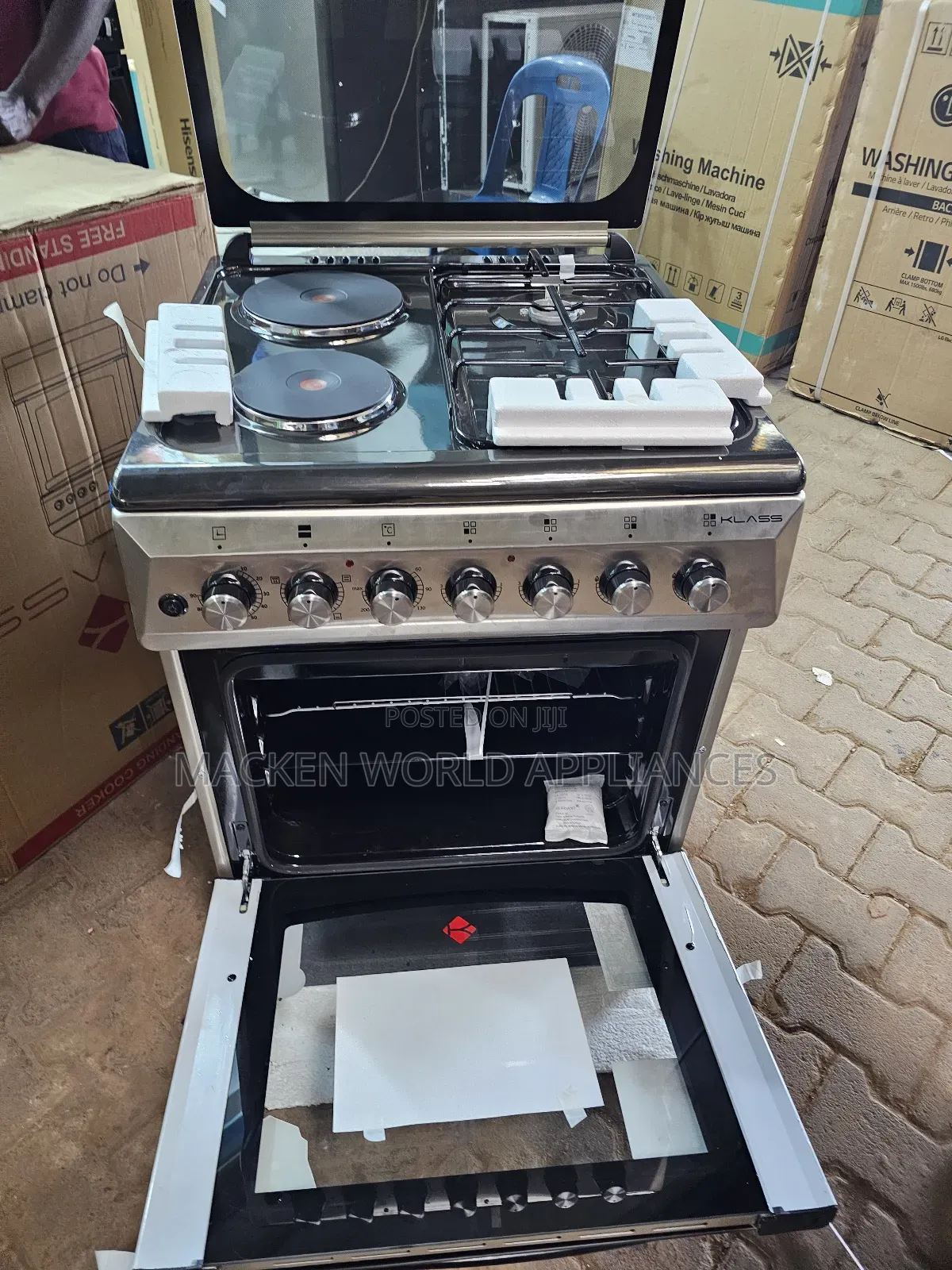Klass 60*60cm Cooker, 2 Gas Burner 2 Hotplate,Electric Oven