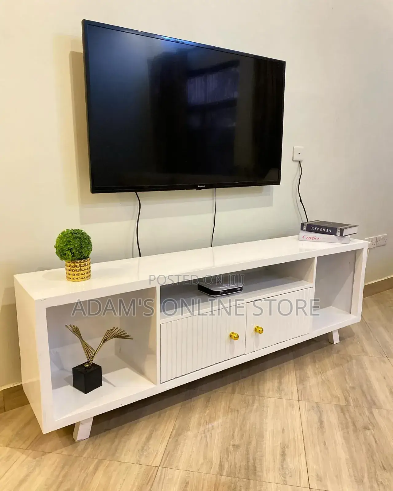 White Dabour Door Tv Stand Unit 180cm Length on Size