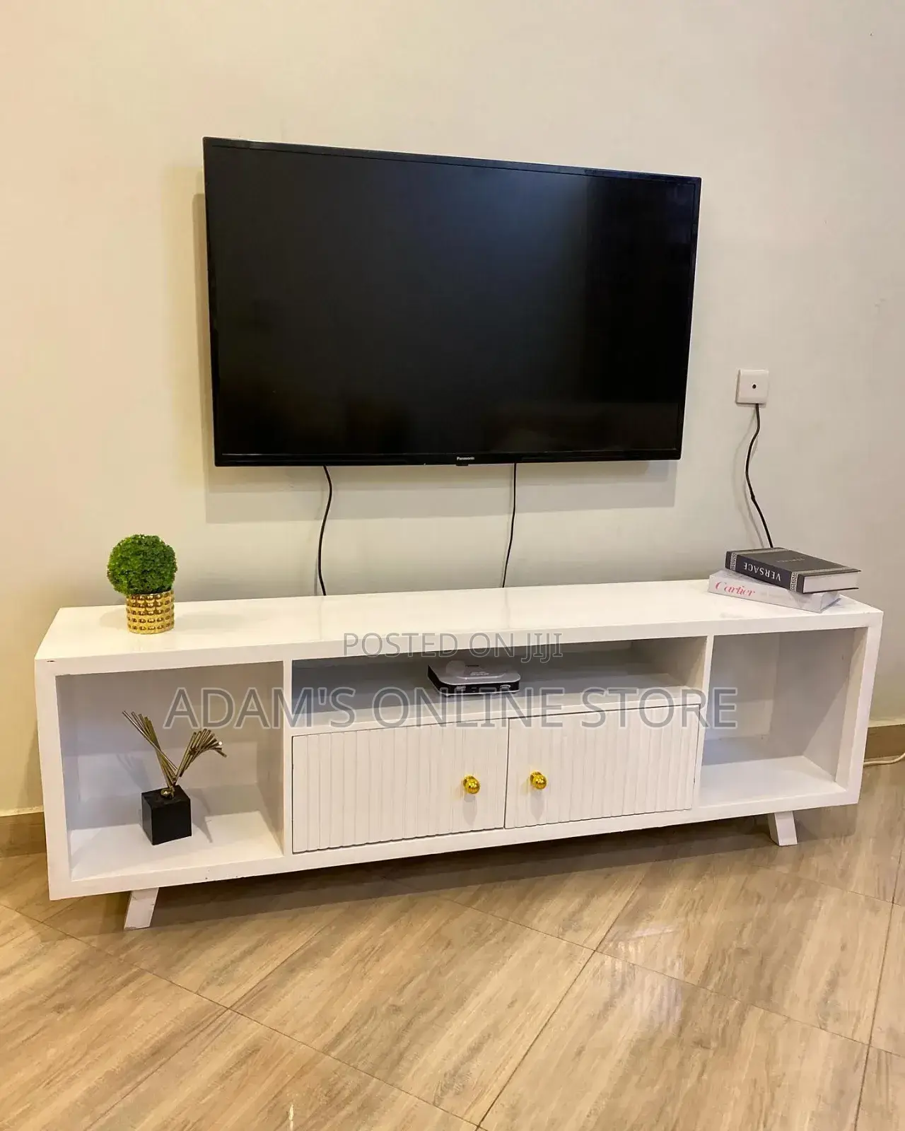 White Dabour Door Tv Stand Unit 180cm Length on Size