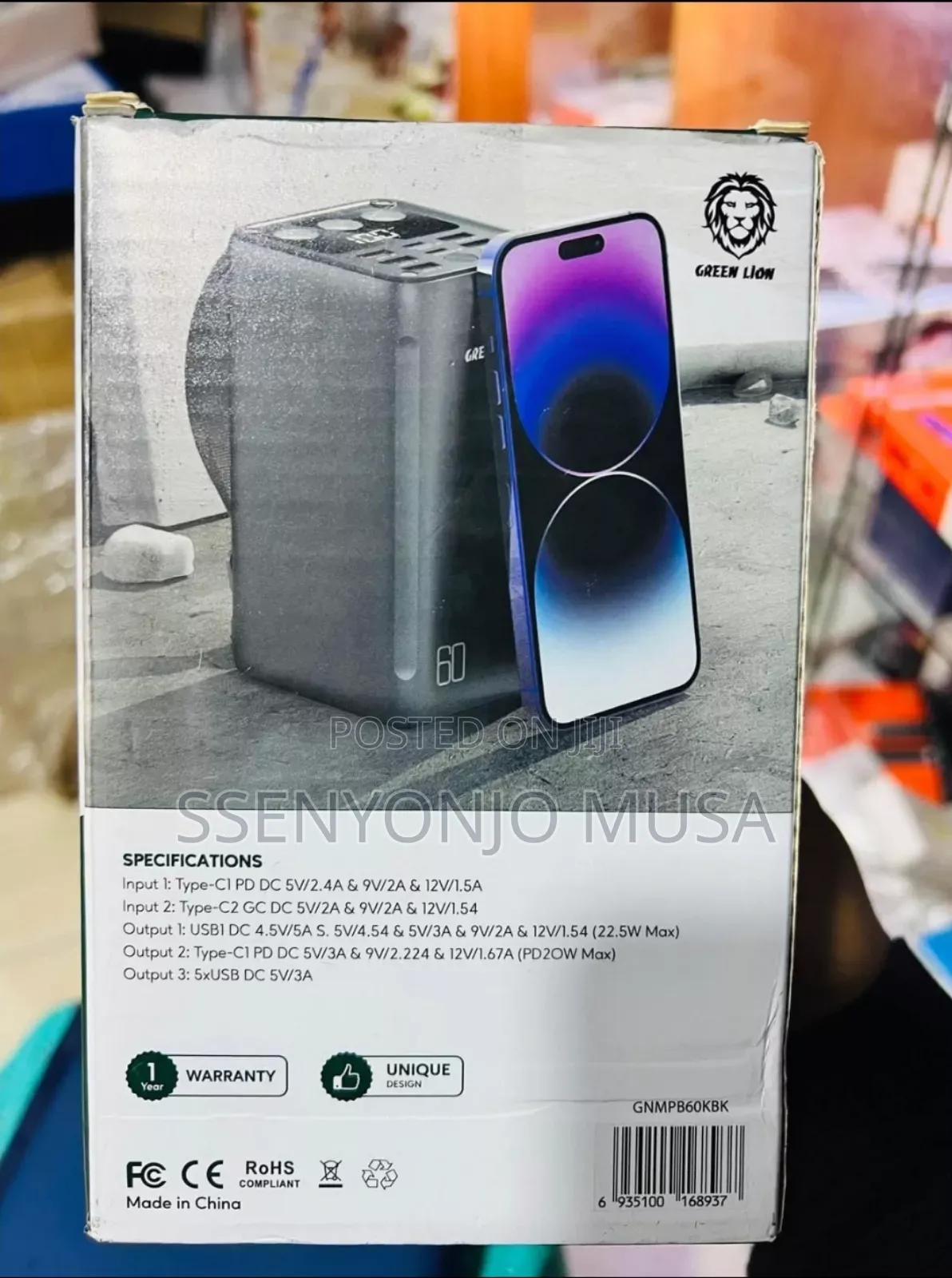Green Lion Power Bank 60000mah - 6 Usb Ports, 2 Type-c Ports