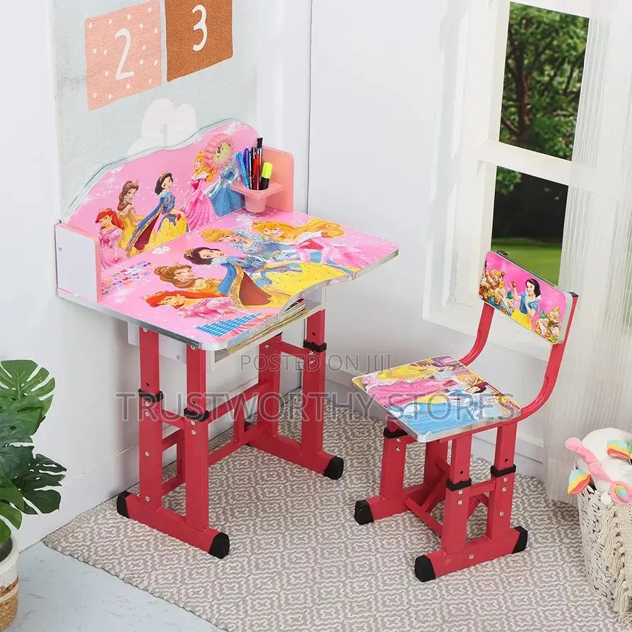 Children Adjustable Reading Table With Chair 2-12years