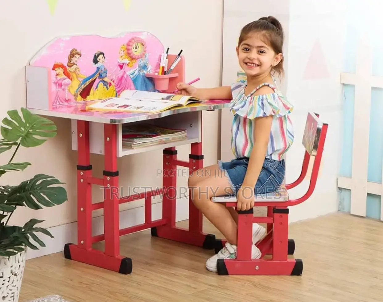 Children Adjustable Reading Table With Chair 2-12years