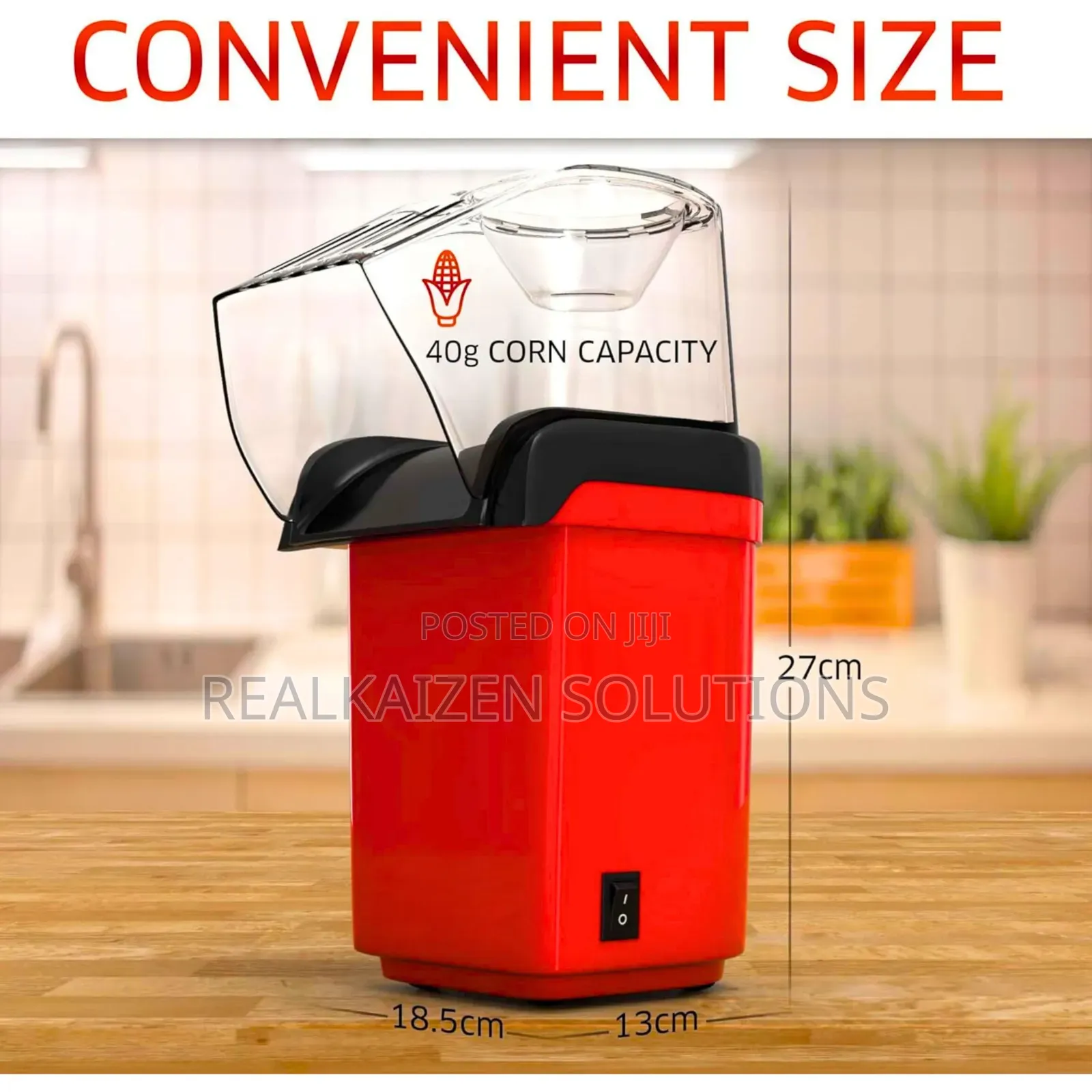 Oil Free Hot Air Electric Retro Design Mini Popcorn Maker